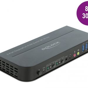 Delock DisplayPort 1.4 KVM Switch 8K 30 Hz mit USB 3.0 und Audio