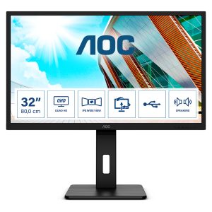 AOC Q32P2 Office Monitor – Höhenverstellung, Lautsprecher