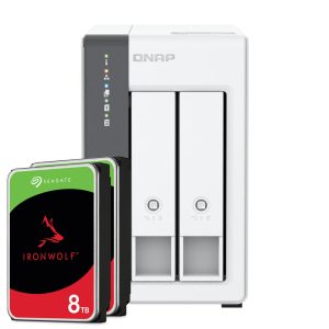 QNAP TS-216G 16TB Seagate IronWolf NAS-Bundle NAS inkl. 2x 8TB Seagate IronWolf 3.5 Zoll SATA Festplatte