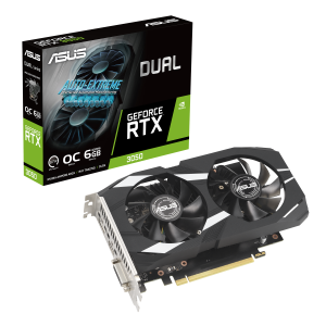 ASUS Dual GeForce RTX 3050 6G OC Grafikkarte – 6GB DDR6, 3x DisplayPort/HDMI