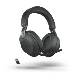 Jabra Evolve2 85 Headset, Stereo, kabellos, schwarz Bluetooth, inkl. Link 380 USB-A, UC-Plattformen kompatibel