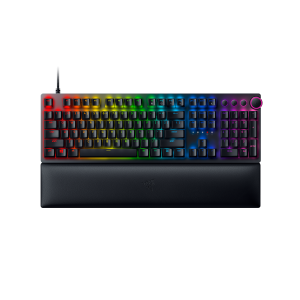 Razer Huntsman V2 Gaming Keyboard (lila Switches) – Optical Gaming Keyboard, Clicky Purple Switches, Chroma RGB, German Layout (QWERTZ)