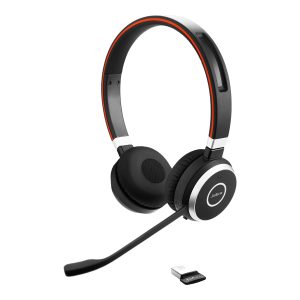 Jabra Evolve 65 SE Headset, Stereo, Kabellos, Bluetooth, inkl. Link 370 und Ladestation, Optimiert für Skype for Business