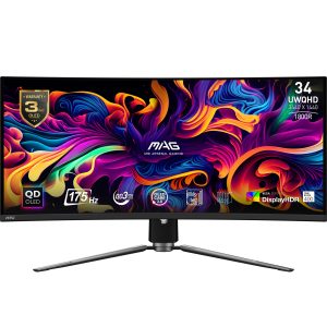 MSI MAG 341CQPDE QD-OLED Gaming Monitor – UWQHD, 175 Hz, 0,03 ms MSI OLED Care 2.0, HDMI 2.1 mit 48Gbps Bandbreite, 120Hz , VRR und ALLM Unterstützung