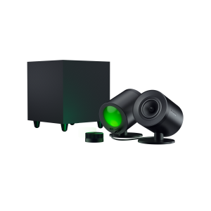 Razer Nommo V2 Pro Lautsprechersystem – 2.1 Lautsprechersystem mit Razer Chroma Beleuchtung und Wireless Control Pod