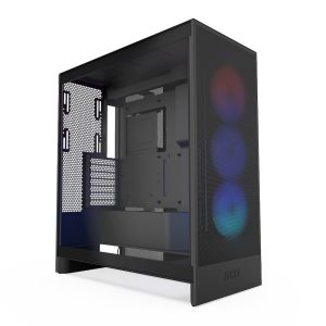 NZXT H7 Flow Black RGB (2024) Midi Tower ATX Gaming Gehäuse schwarz mit Glasfenster