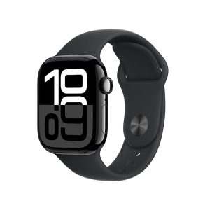 Apple Watch Series 10 GPS 42mm Aluminium Jet Black Sportarmband schwarz – M/L