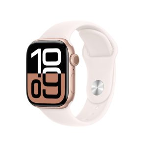 Apple Watch Series 10 GPS 42mm Aluminium rose gold Sportarmband light blush – S/M