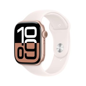 Apple Watch Series 10 GPS 46mm Aluminium Roségold Sportarmband light blush – M/L