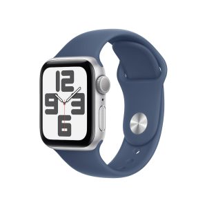 Apple Watch SE GPS 40mm Alu Silber Sportarmband Denim – M/L