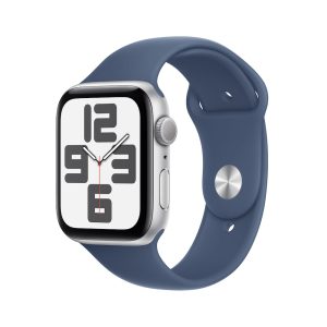 Apple Watch SE GPS 44mm Alu Silber Sportarmband Denim – S/M