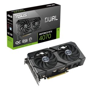 ASUS DUAL GeForce RTX 4070 EVO OC Gaming graphics card 12GB GDDR6, 1xHDMI 2.1a, 3xDP 1.4a