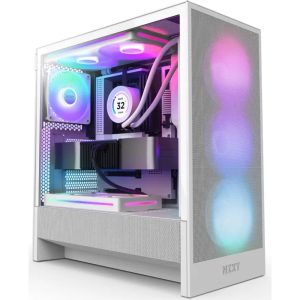 NZXT H5 Flow RGB 2024 Midi Tower ATX Gehäuse weiß mit Sichtfenster