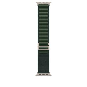 Apple Watch Alpine Loop Armband für Watch Ultra 49mm Dunkelgrün / Titan natur (S)