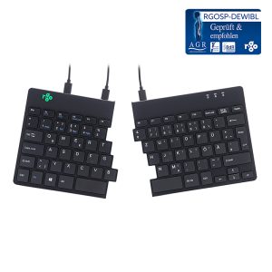 R-Go Split Break Ergonomische Tastatur, QWERTZ (DE) – schwarz, kabelgebunden