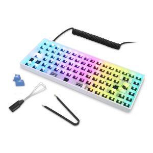 Sharkoon SKILLER SGK50 S3 Barebone Gaming Tastatur – komplett personalisierbare Gaming Tastatur im 75% Layout, Hot-Swap, RGB-Beleuchtung, QWERTZ-Layou