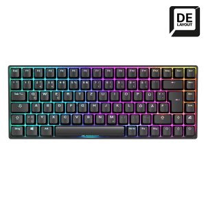 Sharkoon SKILLER SGK50 S3 Gaming Tastatur – 75% Layout, braune Hot-Swap Gateron-Switches, RGB-Beleuchtung, QWERTZ-Layout, schwarz