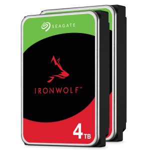 2 Pack Seagate IronWolf 4TB 256MB 3.5 Inch SATA Internal CMR NAS Hard Drive