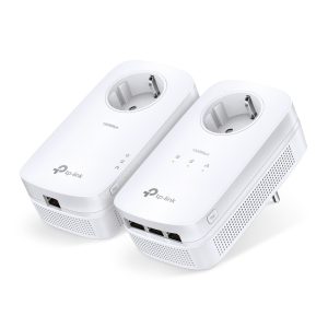 TP-Link AV1300 Gigabit Powerline Set mit Steckdosen 2 x Adapter (1-Port/3 -Port), bsi zu 1.300 MBi/s, HomePlug AV2 Standard