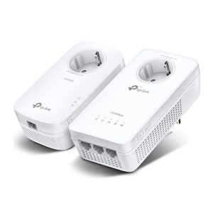 TP-Link AV1300 Gigabit Powerline WLAN AC1200 Set mit Steckdosen 2 x Adapter, bis zu 1.300 Mbit/s, bis zu 300 Mbit/s (2,4 GHz) und 867 Mbit/s (5 GHz),