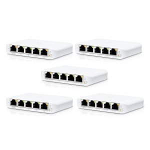 Ubiquiti USW-Flex-Mini Managed Switch 5er Pack [5x Gigabit Ethernet, 1x PoE PD]