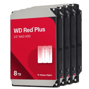 4er Pack Western Digital WD Red Plus 8TB 256MB 3.5 Zoll SATA Interne NAS Festplatte (CMR)