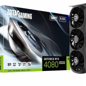 ZOTAC GAMING GEFORCE RTX 4080 SUPER Trinity BLACK EDITION – 16GB GDDR6X, 1x HDMI, 3x DP