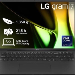 LG gram 17 schwarz, Core Ultra 7 155H, 16GB RAM, 1TB SSD, DE