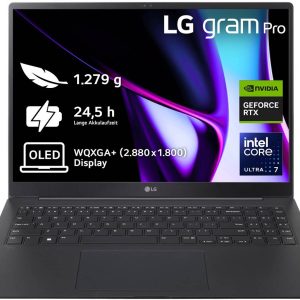 LG gram Pro 16 (2024), black, Core Ultra 7 155H, 32GB RAM, 2TB SSD, GeForce RTX 3050, DE