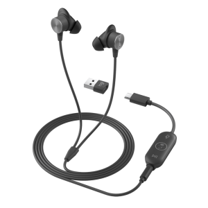 Logitech Zone Wired Earbuds USB-Headset, schwarz [MS zertifiziert]