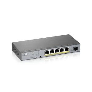 ZyXEL GS1350-6HP Gigabit Smart Switch, 5x RJ-45, 1x SFP, PoLRE/PoE++, lüfterlos