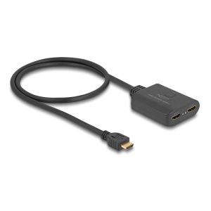 Delock HDMI Splitter 1 x HDMI in zu 2 x HDMI out 4K 60 Hz – mit Downscaler