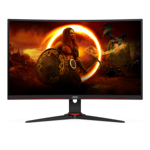 AOC Gaming C27G2E & # 8211; 27 inch full HD Curved Monitor, 165 Hz, 1 ms GtG, FreeSync Premium (1920 & # 215; 1080, VGA, HDMI, DisplayPort) black red