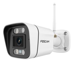 Foscam V5P WLAN Überwachungskamera Weiß 5MP (3072×1728), Dual-Band WLAN, Integrierter Scheinwerfer und Sirene