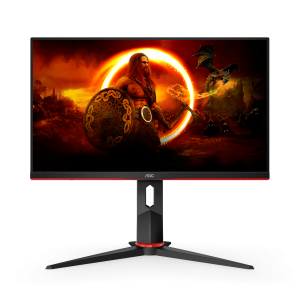 AOC Gaming Q24G2A – 24 Zoll QHD Monitor, 165 Hz , 1 ms MPRT, FreeSync Premium, G-Sync comp, (2560×1440, HDMI, DisplayPort) schwarz/rot