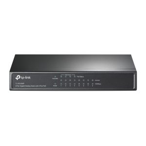 TP-Link 8-Port Switch (TL-SG1008P) [Gigabit LAN, 8x LAN Ports, 4x PoE, lüfterlos, Metallgehäuse]