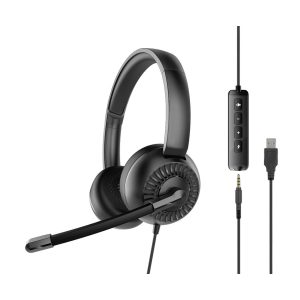 Speedlink METIS USB-Stereo-Headset, 3,5 mm Klinke mit USB-Soundkarte, schwarz