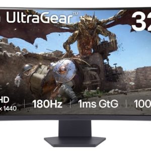 LG UltraGear 32GS60QX-B Gaming Monitor – QHD Display, 180Hz, 1ms