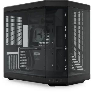 HYTE Y70 Zweikammer ATX Midi Tower Gaming Gehäuse Schwarz mit Glasfenster