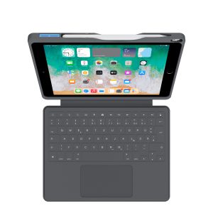 Deqster Smart Rugged Touch PLUS Keyboard for iPad 10.2 & # 8243; (7 / 8 / 9 Gen.), Apple smart connector, it layout (QWERTZ)