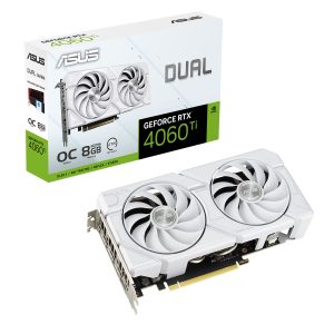 ASUS Dual GeForce RTX 4060 Ti EVO White OC Grafikkarte – 8GB GDDR6, 1x HDMI, 3x DP