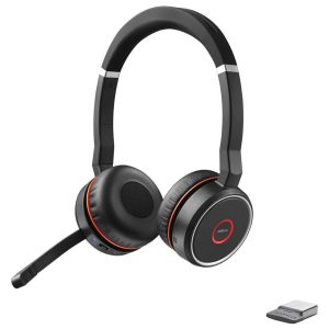 Jabra Evolve 75 SE headset, stereo, cable-free, Bluetooth, ANC, incl. link 370 and charging station, optimized for Skype for business