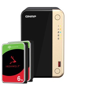 QNAP TS-264-8G 12TB Seagate IronWolf NAS-Bundle NAS inkl. 2x 6TB Seagate IronWolf 3.5 Zoll SATA Festplatte