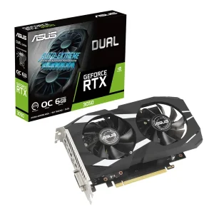 ASUS DUAL GeForce RTX 3050 Gaming graphics card, 6GB GDDR6, HDMI, DP