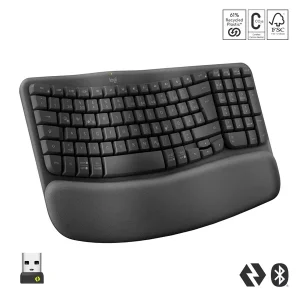 Logitech Wave Keys Graphite, D- Layout (Qwertz) incl. Logi Bolt USB adapter