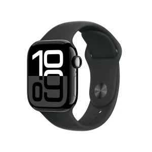 Apple Watch Series 10 GPS 42mm Aluminium Jet Black Sportarmband schwarz – S/M