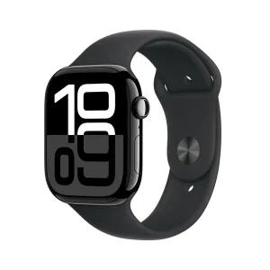 Apple Watch Series 10 GPS 46mm Aluminium Diamantschwarz Sportarmband schwarz – M/L