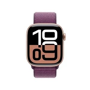 Apple Watch Series 10 LTE 42mm Rose Gold Aluminiumgehäuse mit Plum Sport Loop