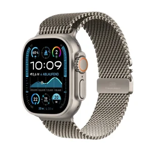 Apple Watch Ultra 2 LTE 49mm Titanium Natur Gehäuse mit Natur Titan Milanese Armband – L