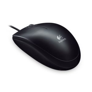 Logitech B100, Optical mouse with USB connection, both hands can be used, black